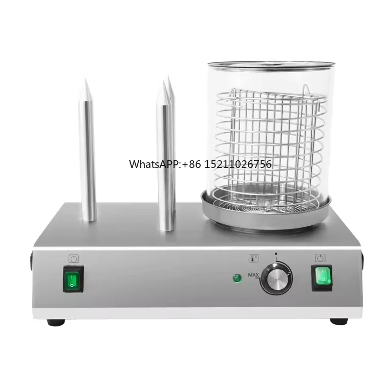 Commercial Automatic Snack Machines Stainless Steel Electric Hot Dog Roller Grill Machine With 3 Bun Warmer Stick