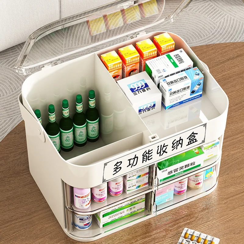 Multifunctional Medicine Cabinet Portable Storage Box Portable Desktop Storage Case For Home