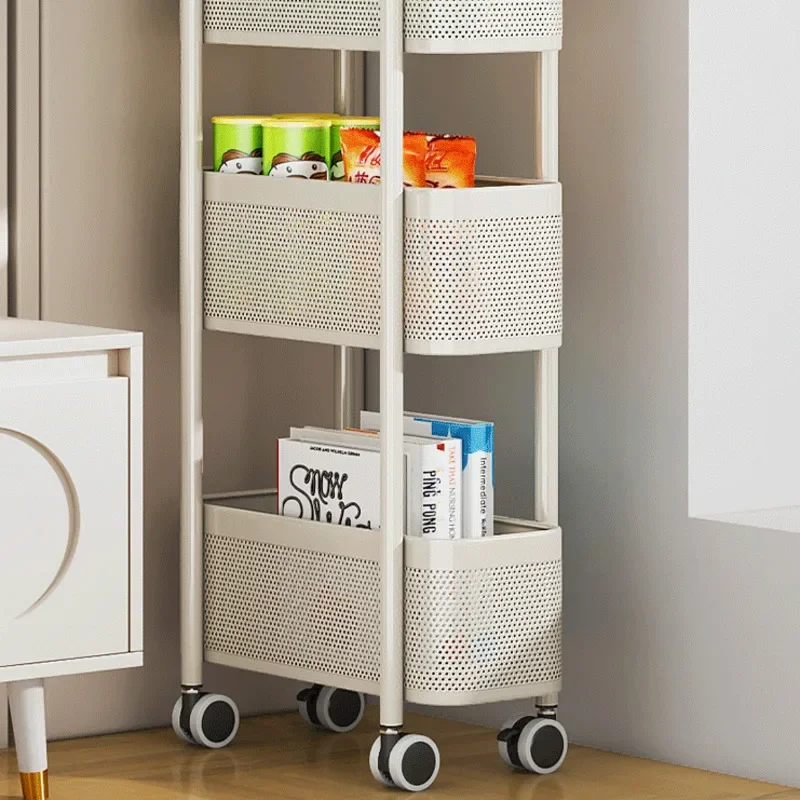 Rack di stoccaggio a fessura stretta carrello in acciaio al carbonio Premium organizzatore Nano-rivestito carrello senza installazione salvaspazio deposito di accappatoio