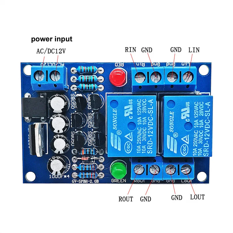 Newest 15A 2.0 Dual Channel Amplifier Audio Speaker Protection Board Startup Relay Delay Anti Impact Module