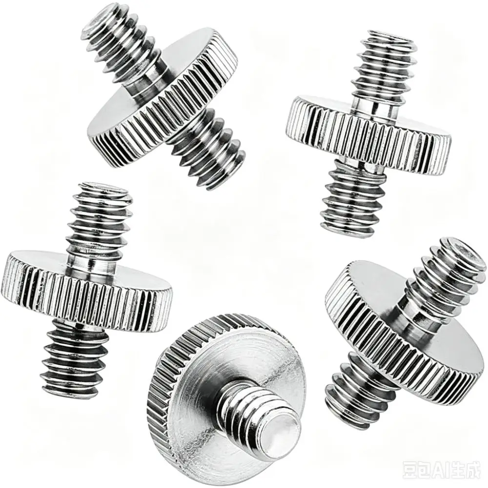 20pcs 1/4 Inch to 3/8 Inch Screw Adapter Converter Threaded Screws Replacement Part Conversion Adapter Double End Screw