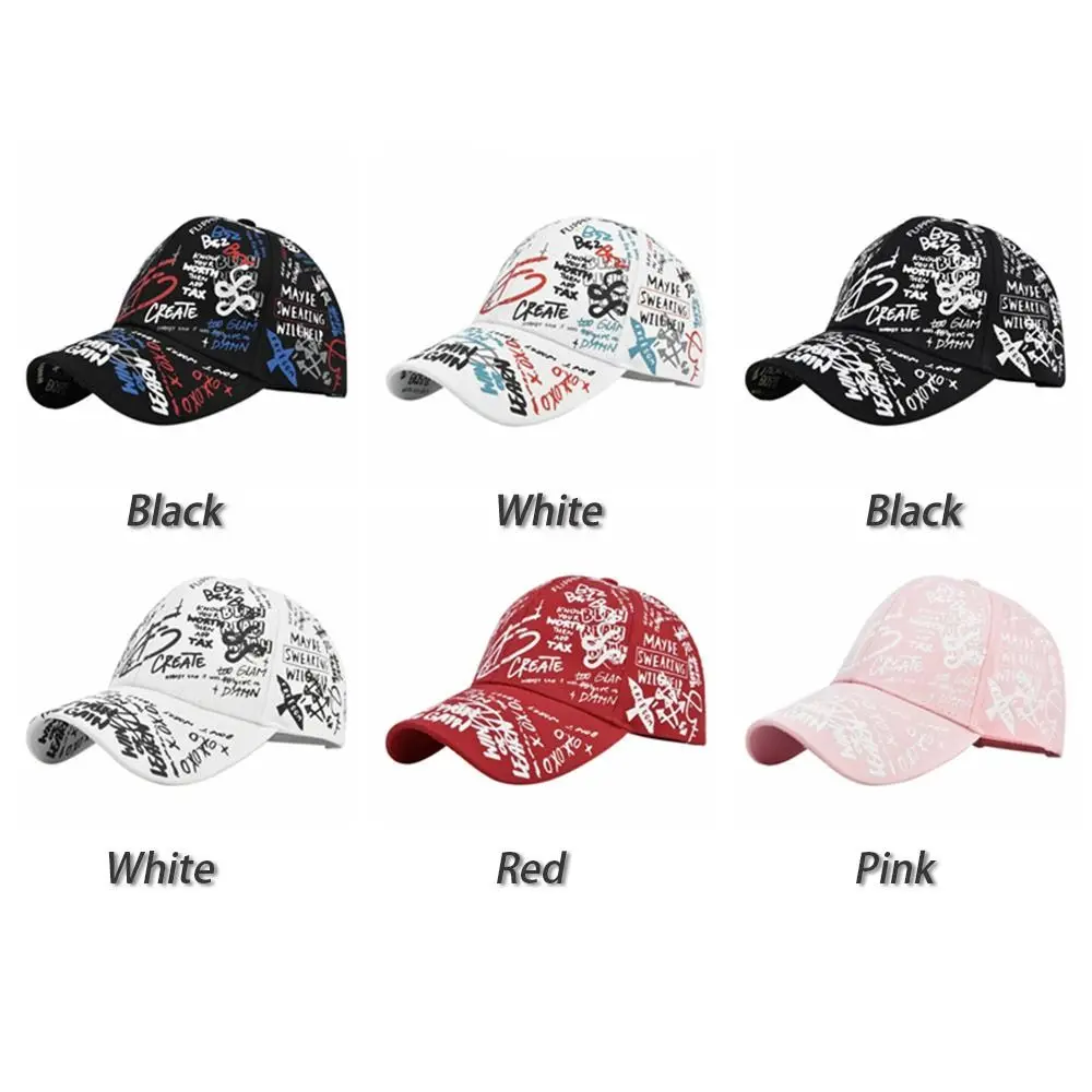 

Printing Graffiti Graffiti Baseball Cap Letter Geometry Hip Hop Personality Baseball Hat Cotton Adjustable Hip Hop Baseball Cap