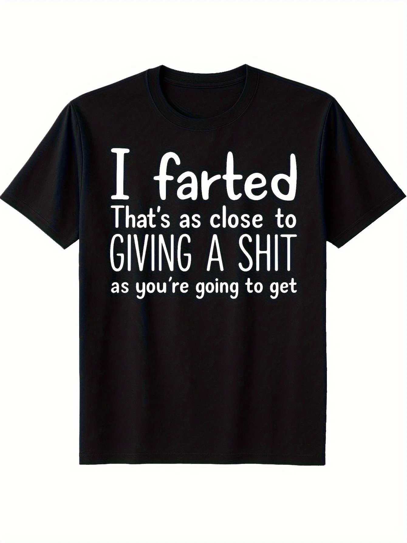 

Men's Fun "I Pooped" Printed T-Shirt - Black Text - Soft and Breathable Round Neck Short Sleeve