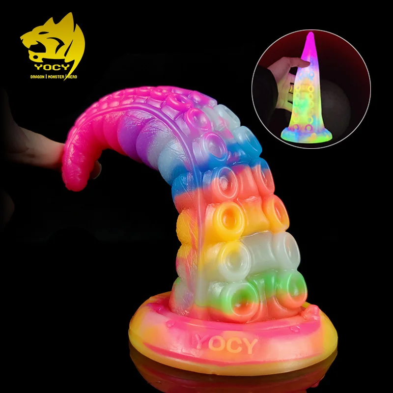 YOCY Silicone Octopus Dildo With Sucker Anal Butt Plug Tentacle Realistic Animal Penis 7cm Dia Prostate G-Spot For Women Men