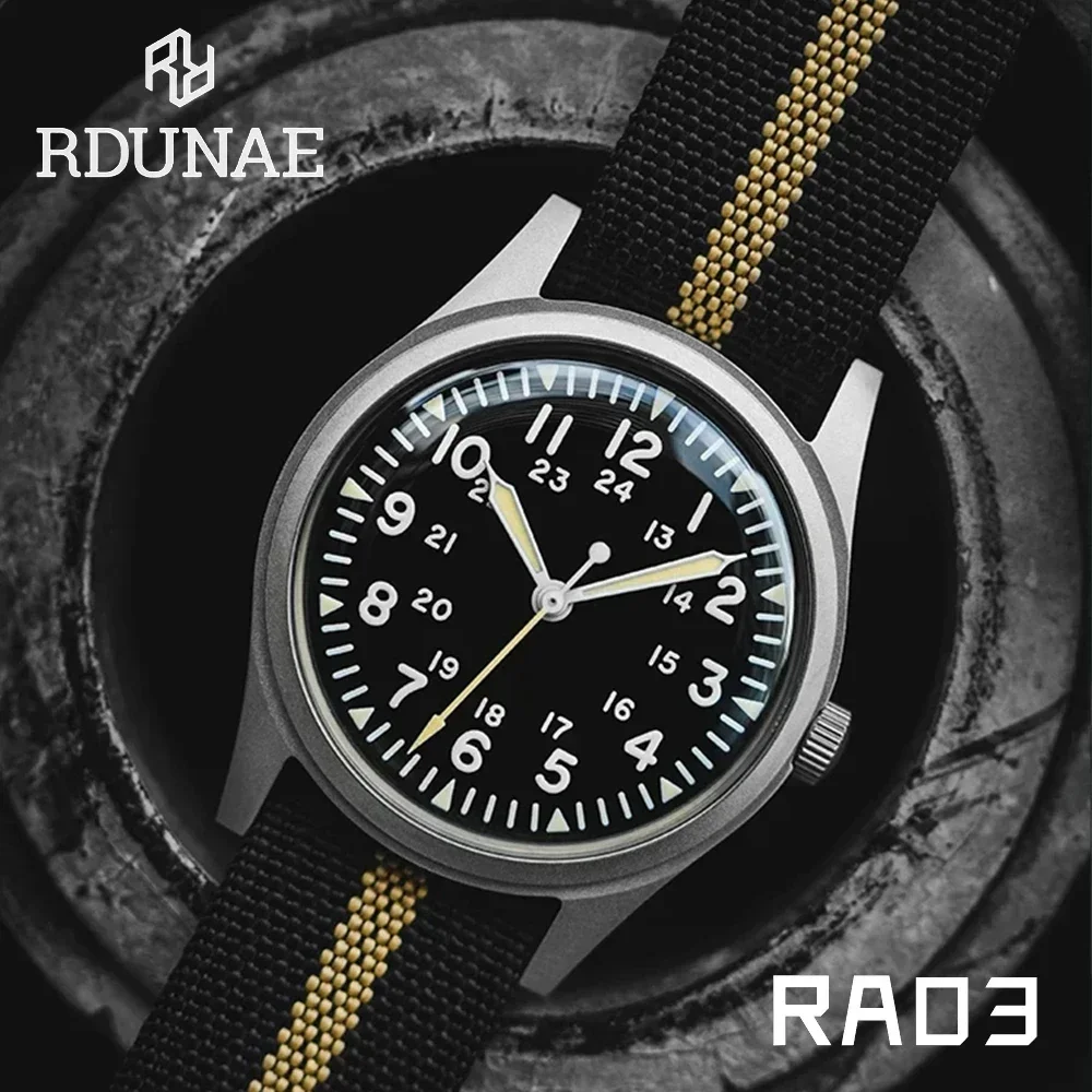 RDUNAE 2024New RA03 Vintage Quartz Watch Personalization man miyota super 2035 waterproof luminous reloj hombre watches for men