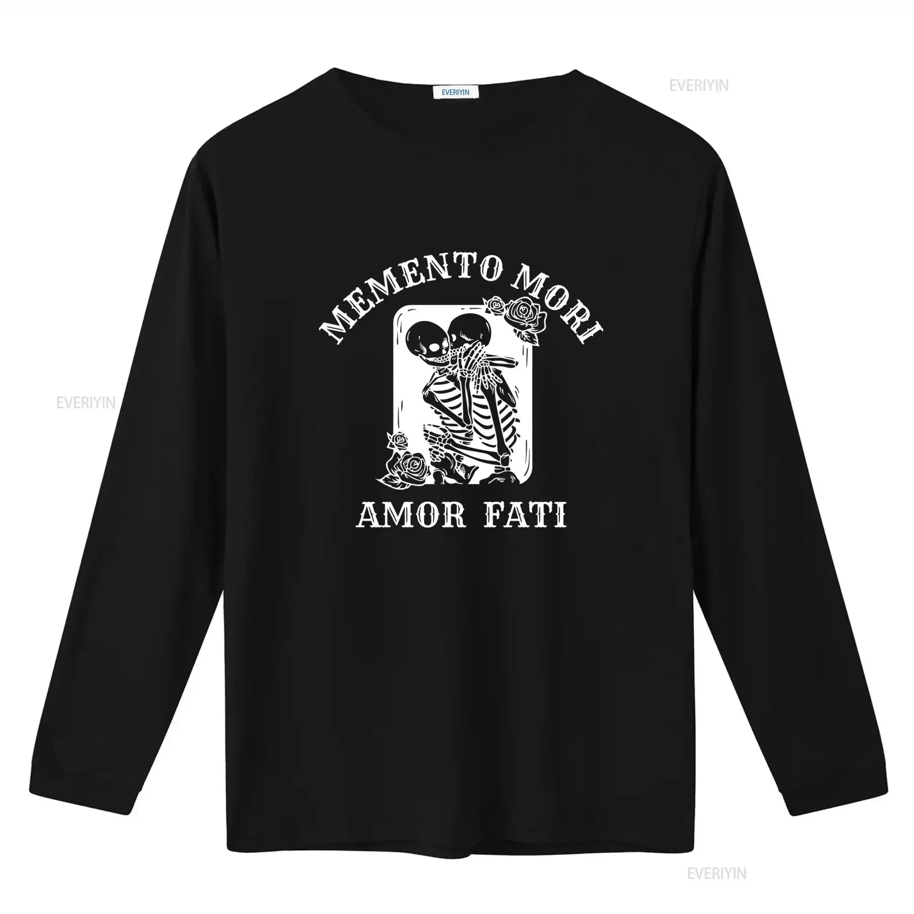 Memento Mori Amor Fati T Shirt Skeleton Lovers Design Remember Death Love Your Faith Perfect for Tragic Valentines Bone Print