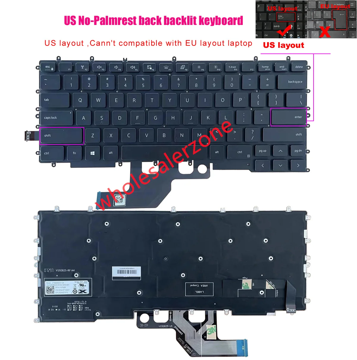 Novo teclado retroiluminado para laptop da série Dell G7 15 7500 15-7500, G7 7500 G7-7500 layout dos EUA