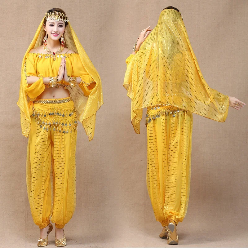 Indian Dance Costume Belly Dance Long Sleeve Performance Set New Adult Female Egyptian Dance Practice Performance Costume