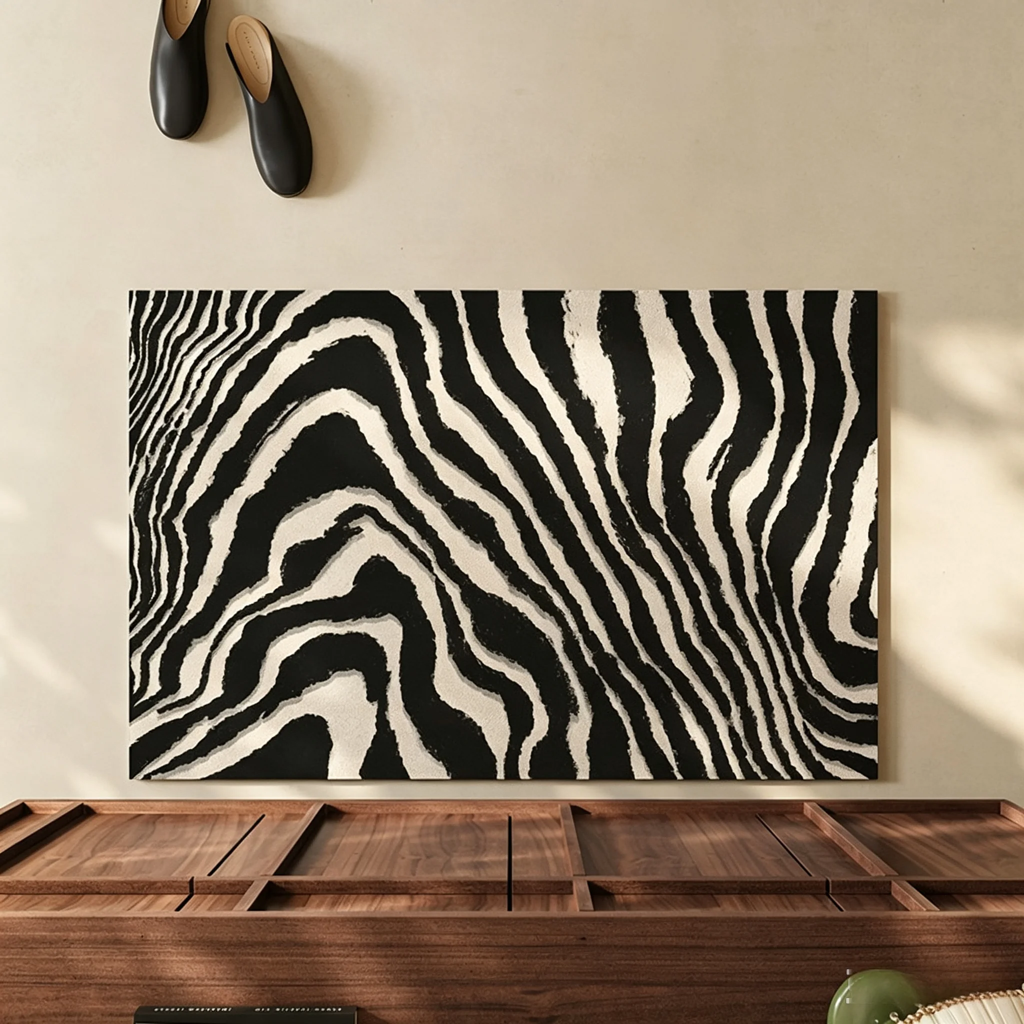 Modern Abstract Style Floor Mat Minimalist Art PVC Silk Loop Door Mat Scraping Mud Waterproof Entryway Carpet Custom Cut Mat