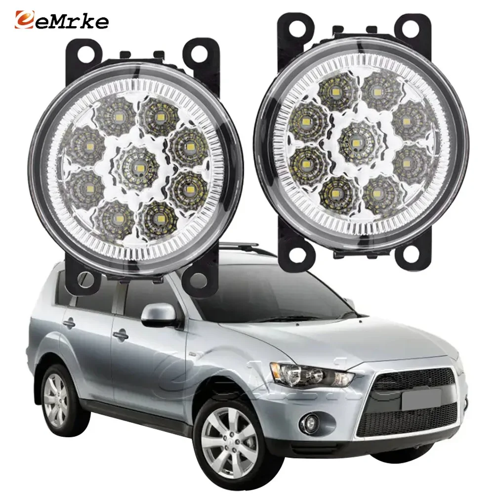 Car Styling for Mitsubishi Outlander 2009 2010 2011 2012 Outlander XL 9 Led Fog Lamp Assembly Front Daytime Running Lights DRL