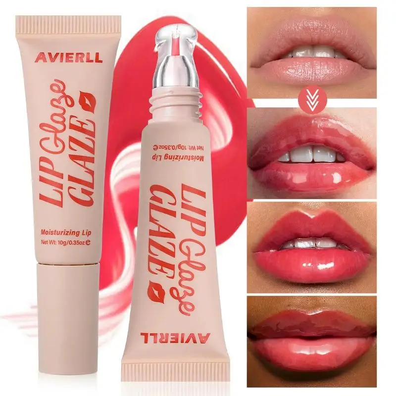 ﻿ Moisturizing Fruit Lip Oil Transparent Fullness Lips Soft Tube Makeup Jelly Oil Clear Lip Gloss Hydrating Lip Glaze