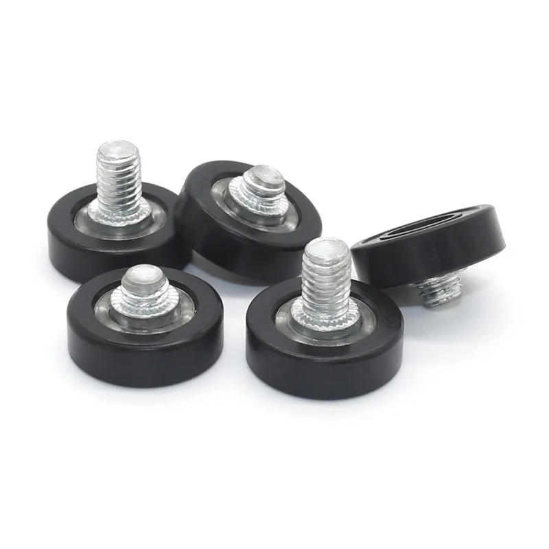 Showcase Furniture Drawer POM Black Small Wheels Plastic Shower Room Sliding Door Roller DR19 Bearing Pulley