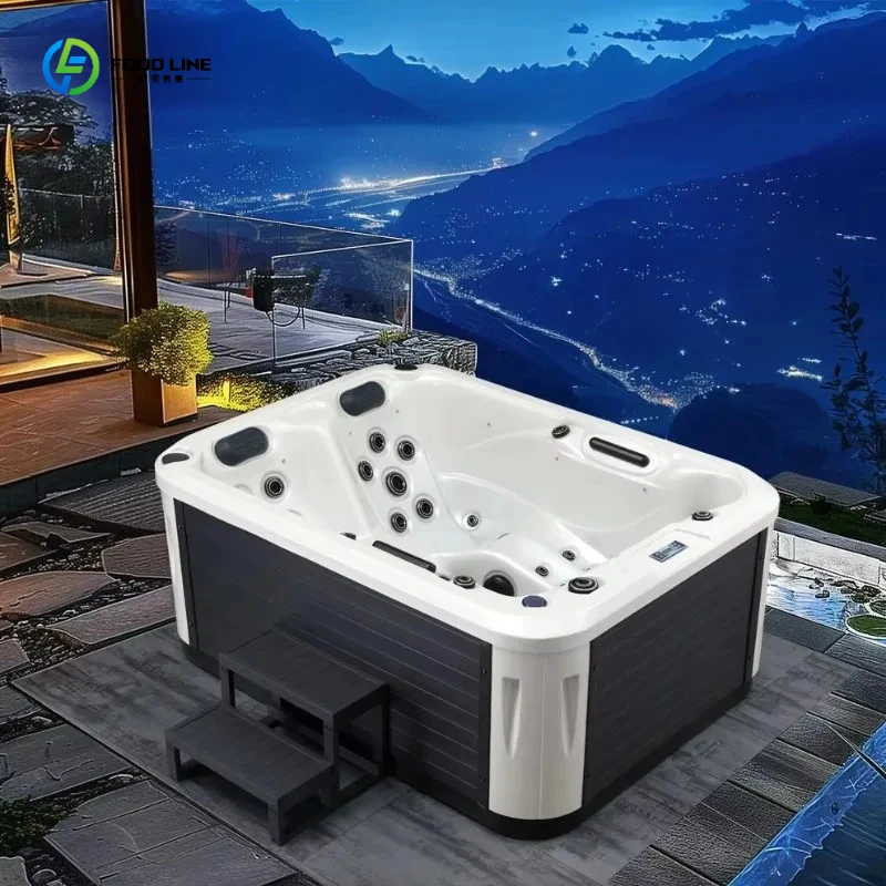 Portable Outdoor Heated Massage Spa, 130 Bubble Jet Inflatable Hot Tub, Whirlpool for Garden & Camping Site