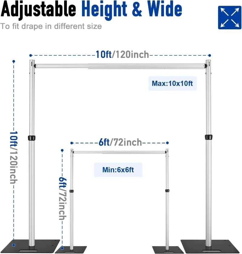 Hot Sale Pipe and Overhanging Background Stand Curtain Rack for Decorating Wedding Event Supplies Party