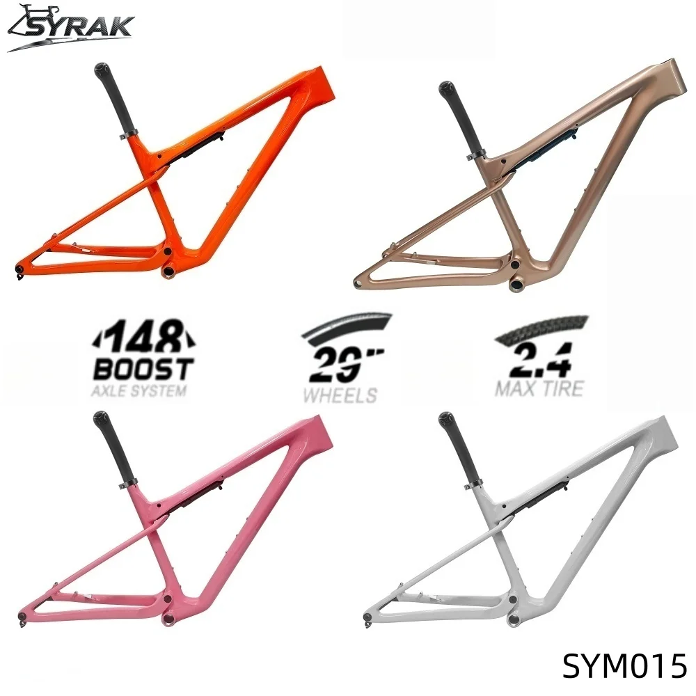 

SYRAK 2026 29er BSA Full Suspension Mountain Bike Carbon Frame Max Tire 2.4inch Boost 148x12mm MTB Carbon Bike Frame