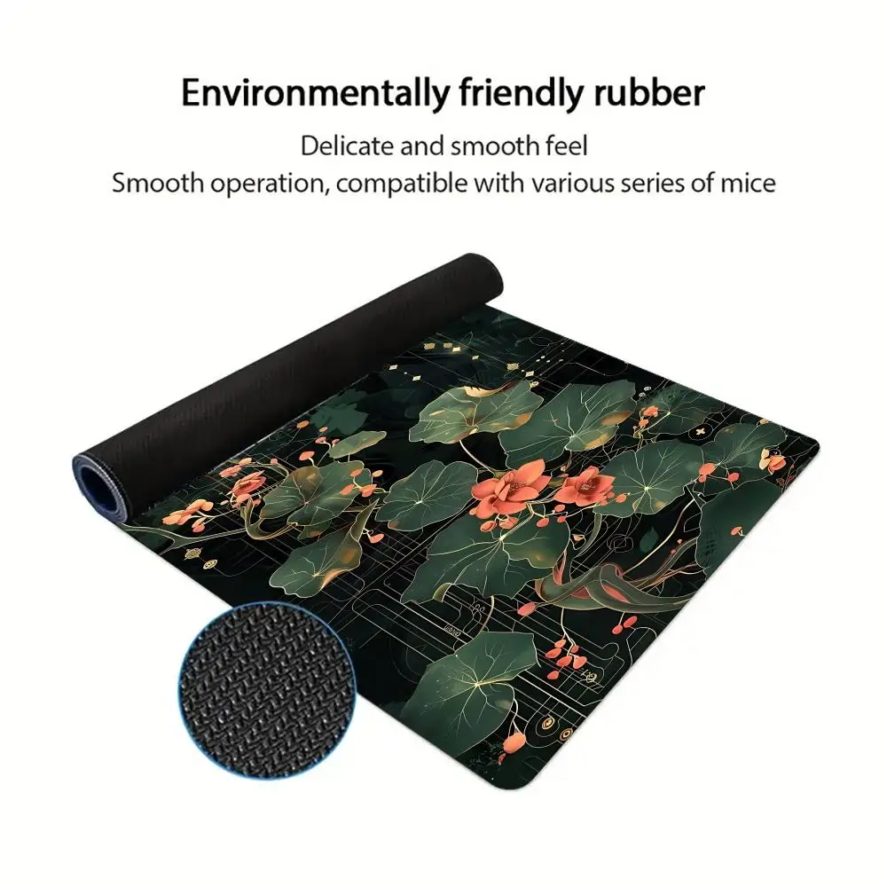 lotus flower design Mouse Pad Desk Accessory Aesthetic Large Gaming Mousepad Non-slip Laptop Table Cushion Tablet Mat PC Playmat