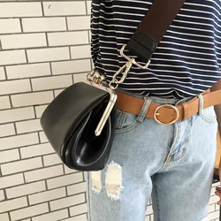 Women Messenger bag Retro Kiss Lock Shoulder Crossbody Bags for Female Clip Bag Black Pu Leather Handbags Phone Purse bolsas