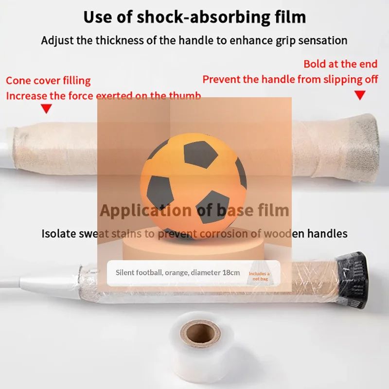 

1Pc 2In1 PU Sponge Tennis Badminton Racket Overgrip Shock Absorbing Film With Base Film Handle Membrane Damping Grip Skin