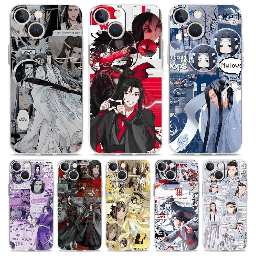 Anime Mo Dao Zu Shi Wei Wuxian Luxury Clear Phone Case For iPhone 15 16 14 13 12 11 Pro Max XS X XR SE 7 8 Plus Shockproof Cover