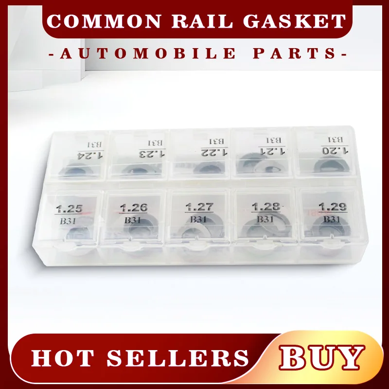 Фото Комплект регулировочных шайб B31 для форсунок Common Rail и шайб для инжекторов CR, размер 1.20-1.29 мм, для Bosch