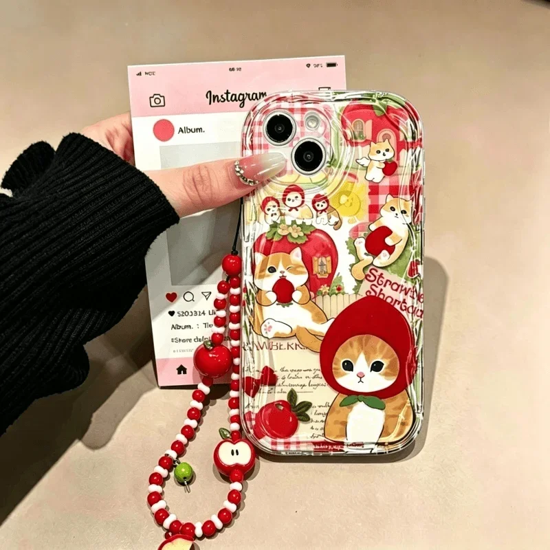 Милый чехол-цепочка с фруктами и котиками для Infinix Hot 70 50 Play 60 NOTE 40 30 40i 30i GT 10 20 PRO SMART 20 9 8 7 TECNO SPARK GO 2025