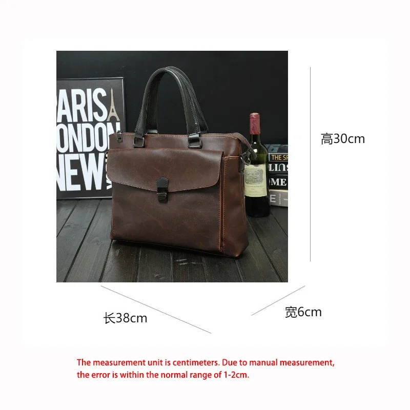 Large Laptop Handbag Classical Men's Leather Messenger Bag Soft PU Office Man Crossbody Business Crossbody Laptop Bags for Men