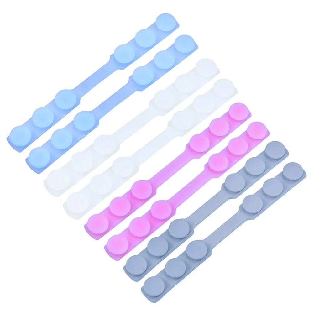 8 قطع قناع تمديد بإبزيم قابل للتعديل، واقي أذن غير قابل للانزلاق، مادة ممتازة قابلة لإعادة الاستخدام للنساء والرجال، أزرق وأبيض ووردي ورمادي #6