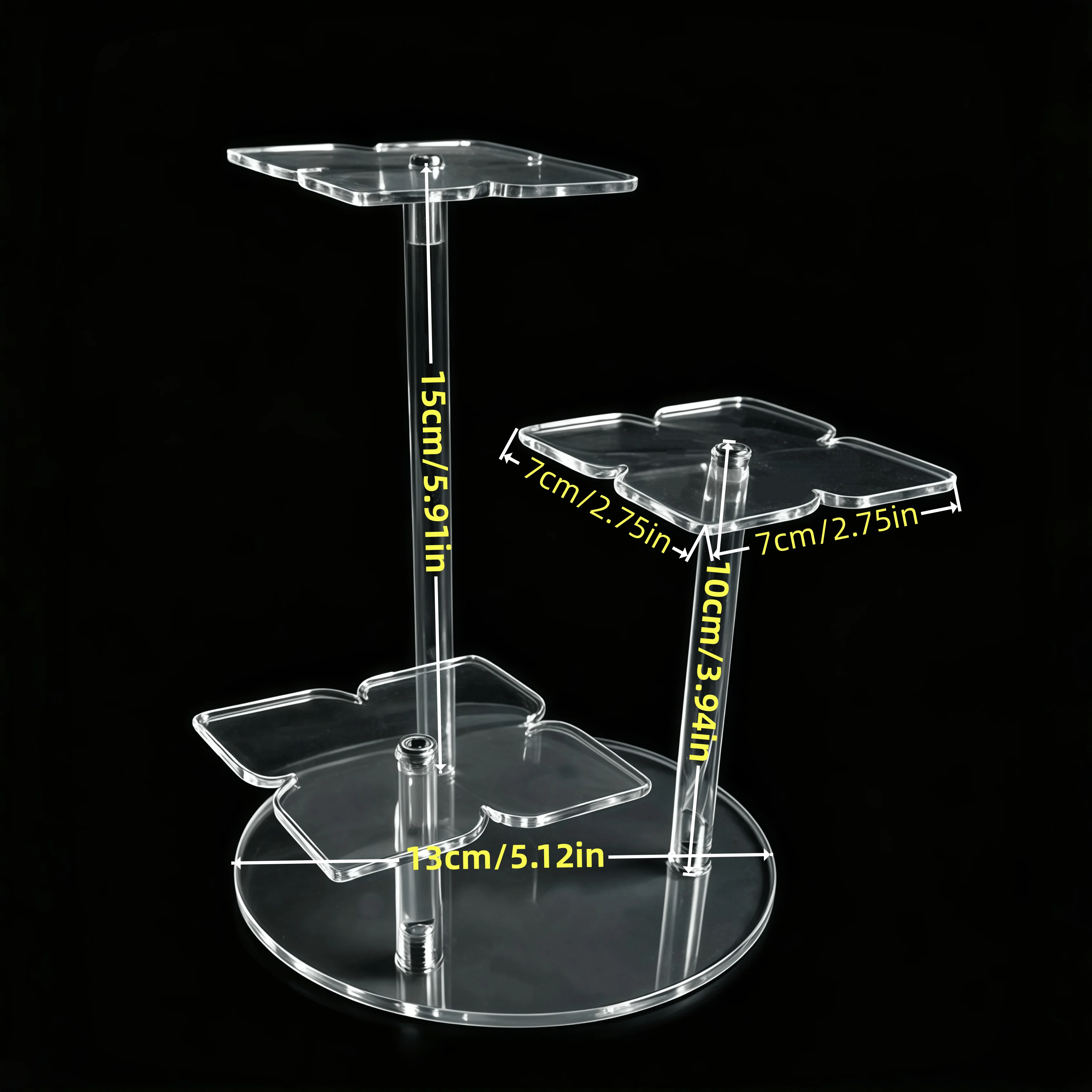 Multifunktionales, transparentes, langlebiges Acryl-Display-Regal, geeignet zum Platzieren von Schmuck, Cupcakes, Parfüm, Puppen, Aufbewahrungsregal. – Detail 7