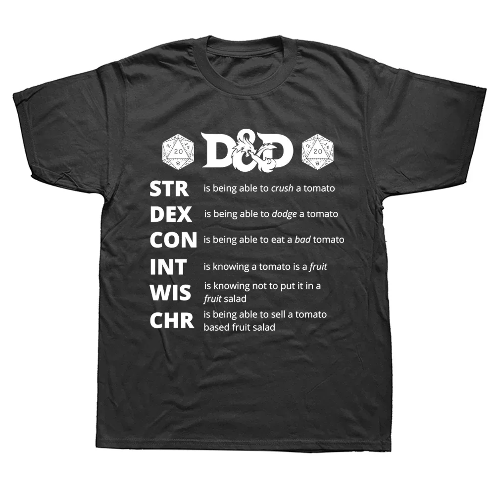 Dungeon Dragon T Shirt Tops Tees Dnd Dice Rpg T-Shirt Men Clothing Hombre Camiseta Funny Hip Hop DND Game Streetwear Sweatshirt