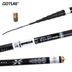 Goture Carbon Fiber Telescopic Fishing Rod 2.7m-6.3m 1:9 Power Ultra-light Tenkara Hard Pole Carp Fishing Rod Stream Freshwater