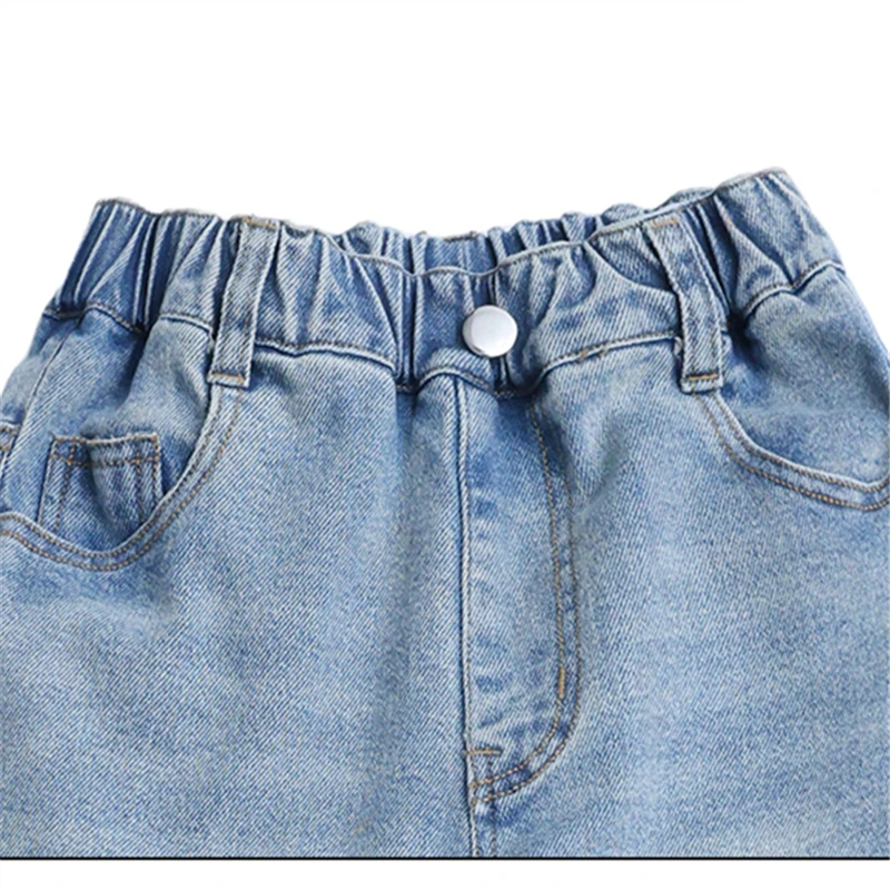 بنطلون جينز بناتي أمريكي عالي الشارع مع فراشة للأطفال للخريف بتصميم عتيق y2k سروال دينم بقصة ضيقة للأطفال #5