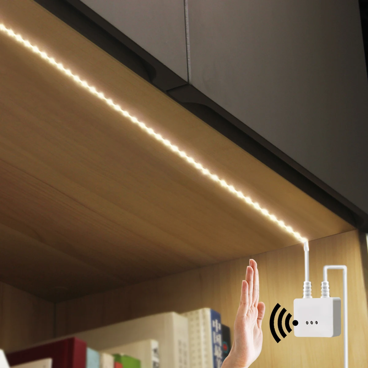 12V Dimmable Hand Scan Sensor LED Strip Light 1m 2m 3m 4m 5m Hand Sweep Motion Sensor Lamp Self-Adhesive Lights With Power Plug
