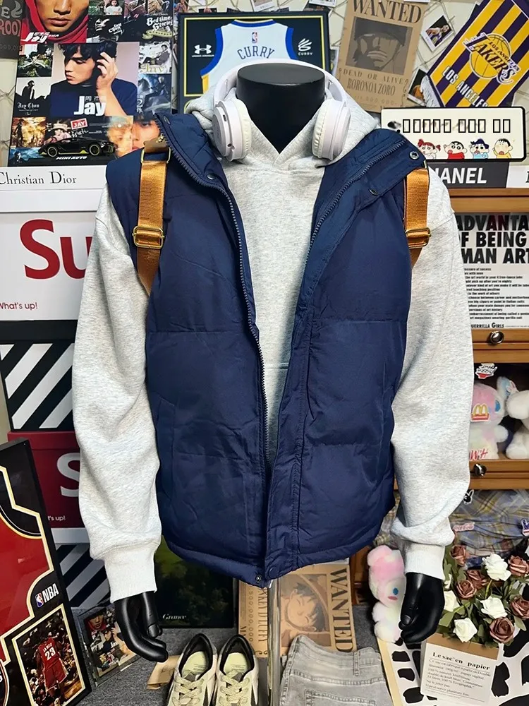 

Мужской утепленный хлопковый жилет Thiened для осени и зимы, в корейском стиле, с капюшоном, на молнии, повседневный, с боковыми карманами