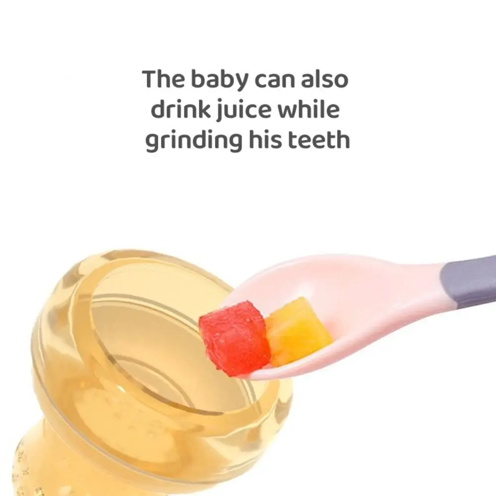 Food Grade Silicone Baby Pacifier Transparent Color Soft Teething Stick 2mm Hole Portable Infant Fruit Feeder Baby Comfort