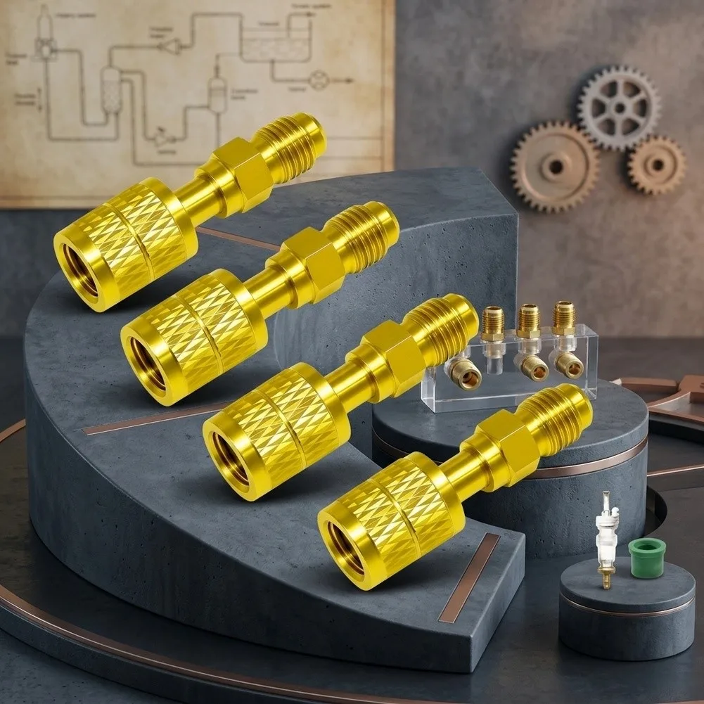 For Professional HVAC Repair A2L Adapter SAE Reverse Thread High-purity Brass Construction Self-sealing Valve Core For R32 Tanks