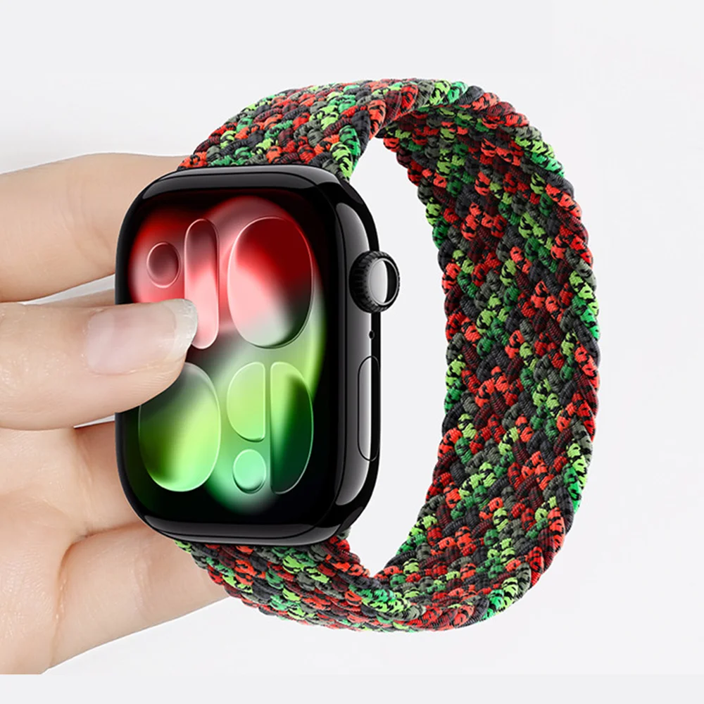 Bracelet tressé Solo Loop pour Apple Watch Ultra 3 49mm 44mm 41mm 40mm 42mm 46mm 45mm, compatible avec les séries iWatch 11 SE 10 9 8 2
