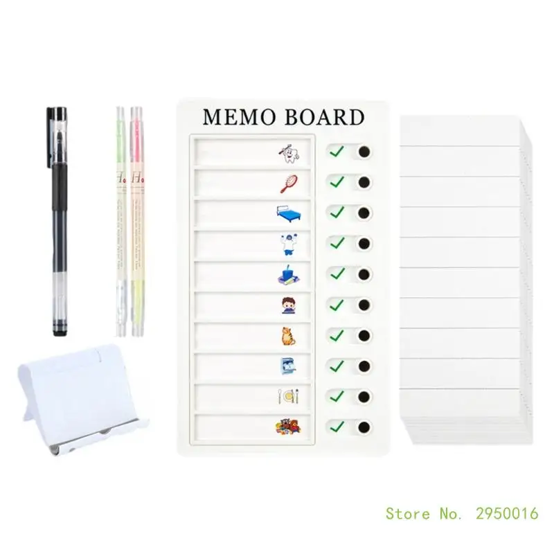 Portable Chore Chart Checklist Board Daily Routine Chart with 20 Chore Cards