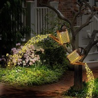 Solar Watering Can Light Hanging Waterfall Lamp Waterproof Outdoor Garden Decor Yard Porch Lawn Backyard Landscape Lighting
