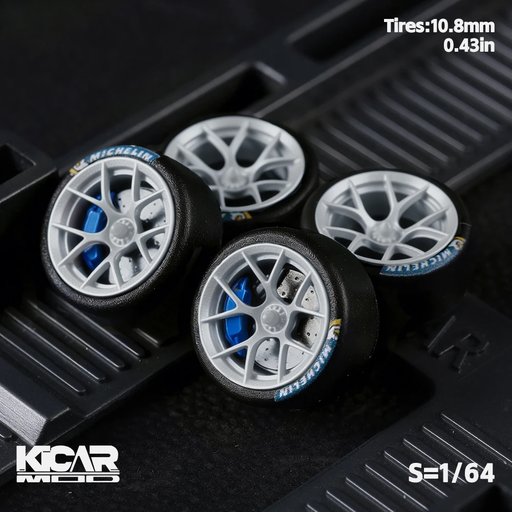 1/64 Modellauto-Räder mit Gummireifen Dynamische Lagerung Harz-Felgen 10,8mm Durchmesser Teile für MINIGT Druckguss-Modellautos – Detail 12