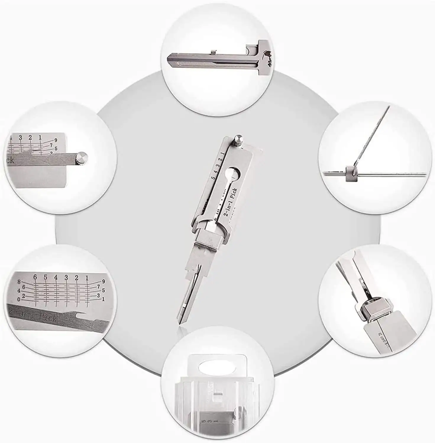 Decodificador de llave 2 en 1, juego de selección y gancho de precisión SS001, decodificador de bloqueo, herramienta de medición manual para