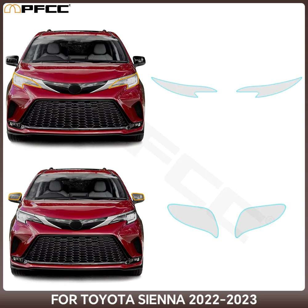 

For Toyota Sienna 2022 2023 Car Headlight Protection Transparent Blackened Repair Anti-Scratch Protective Film TPU Stickers