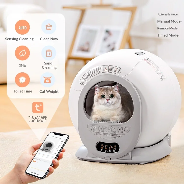 Caja de arena inteligente para gatos autolimpiable con tambor - imagen 3