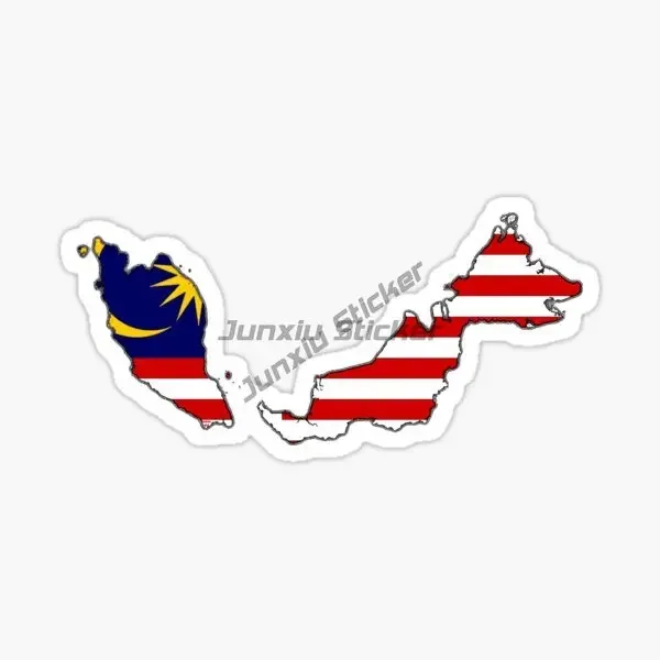 Malaysia Flag Map Emblem Scenery Creative PVC Sticker for Decorate Car Bicycle Truck Helmet Window Wall Table Decal Accessorie