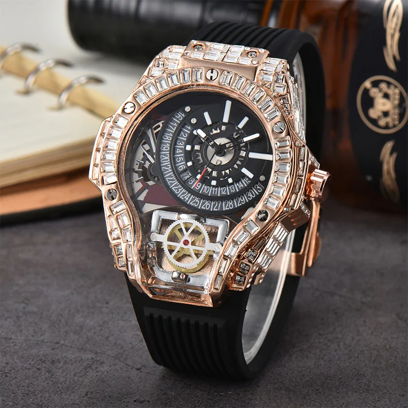 2024New Monster Mei Jason Stanson Same Diamond Fashion Large Dial Men's Watch Factory Direct Supply