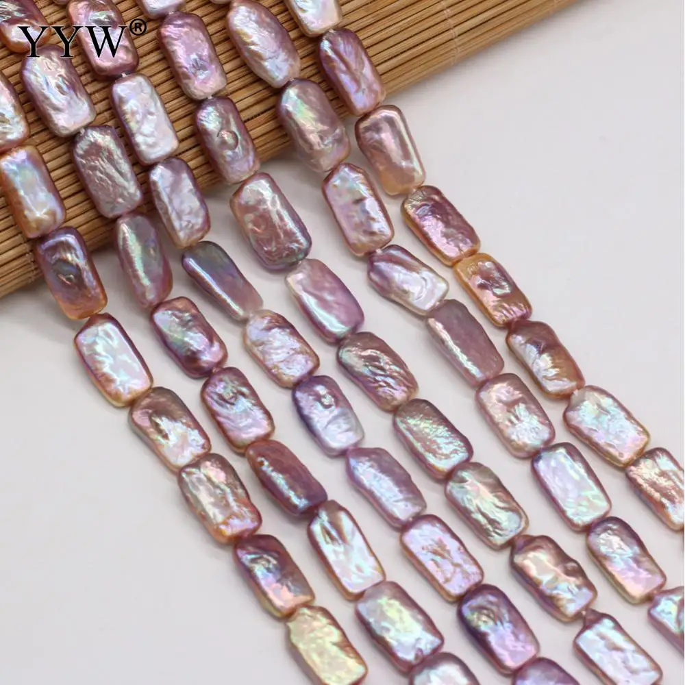 

Natural Freshwater Baroque Rectangle Pearl Beads High Quality Purple Punch Loose Beads For Jewelry Making DIY Necklace Bracelets