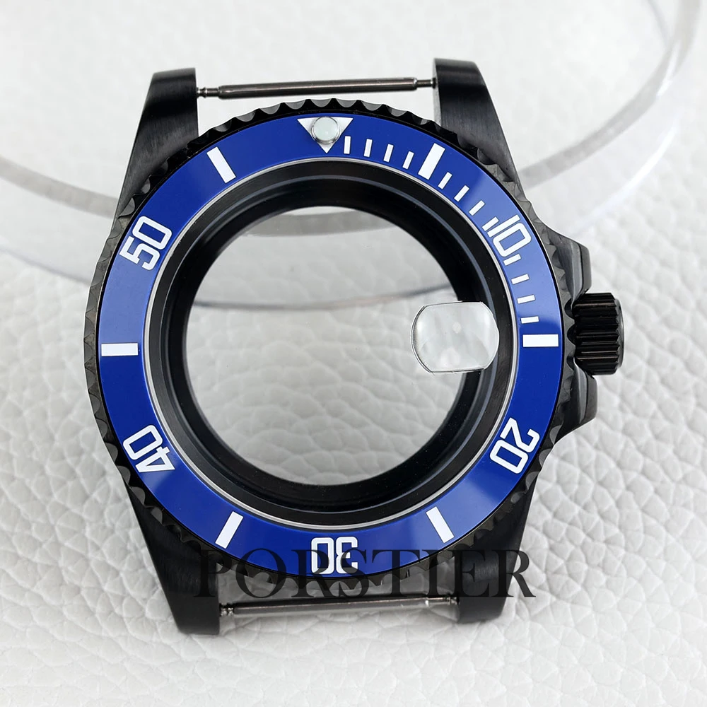 40mm NH35 Watch Case Black PVD for Yacht-master NH35 NH36 movement 28.5mm Dial Sapphire Glass Stainless steel SUB GMT Watch Case
