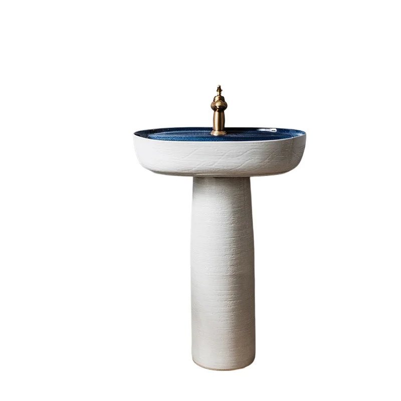 

Column type washbasin floor-to-ceiling balcony small sink outdoor courtyard bathroom creative basin