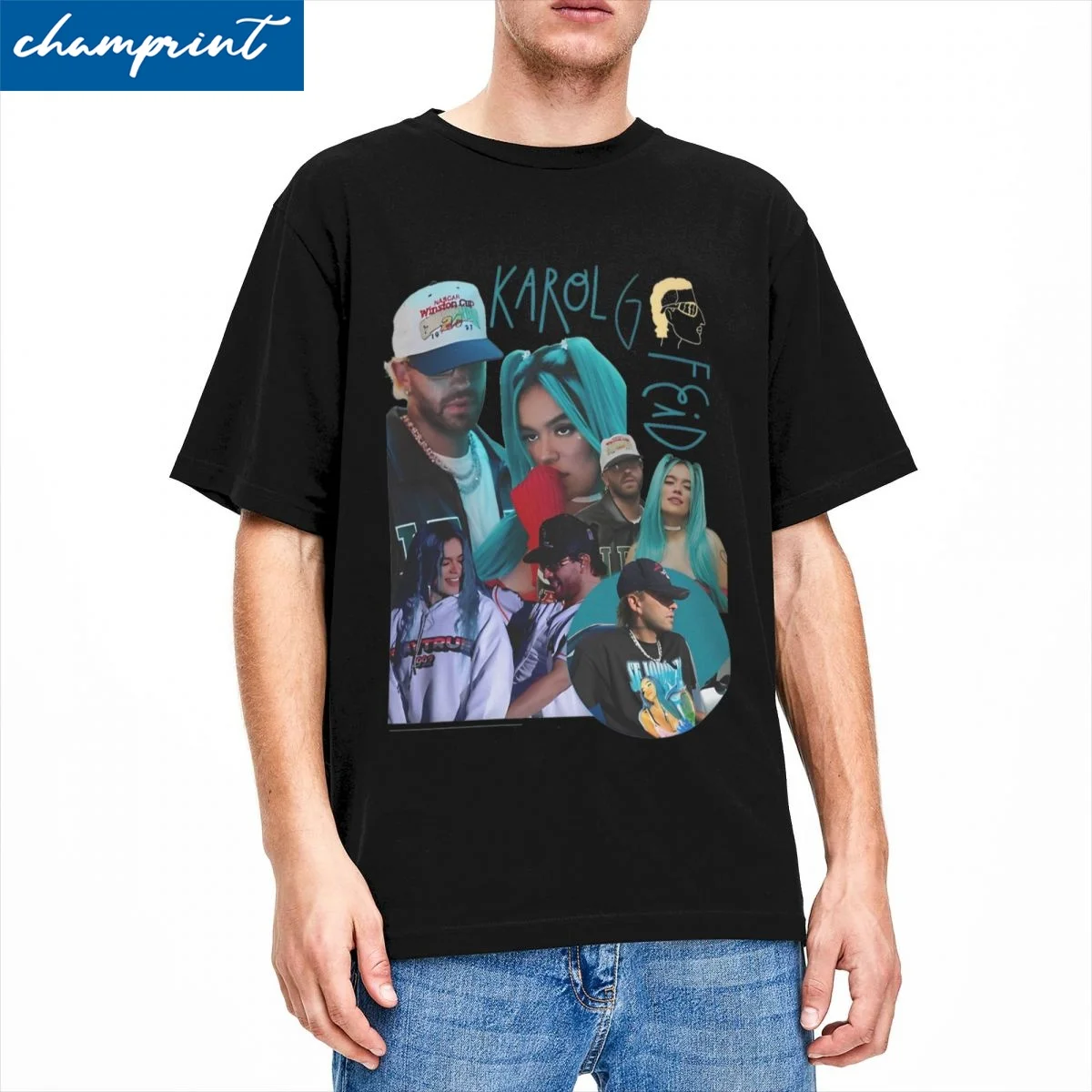 Men Women's Feid Karol G T Shirt Rapper Ferxxo 2024 Tour Cotton Tops Cool Short Sleeve O Neck Tee Shirt Birthday Gift T-Shirt