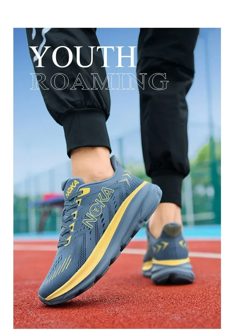 Herren-Laufschuhe, Offroad-Schuhe, Mesh-Trainer, Luxusschuhe, Sneakers, Rennschuhe, Outdoor, gepolstert, Paar-Schuhe, atmungsaktiv, rutschfest, modisch – Detail 3