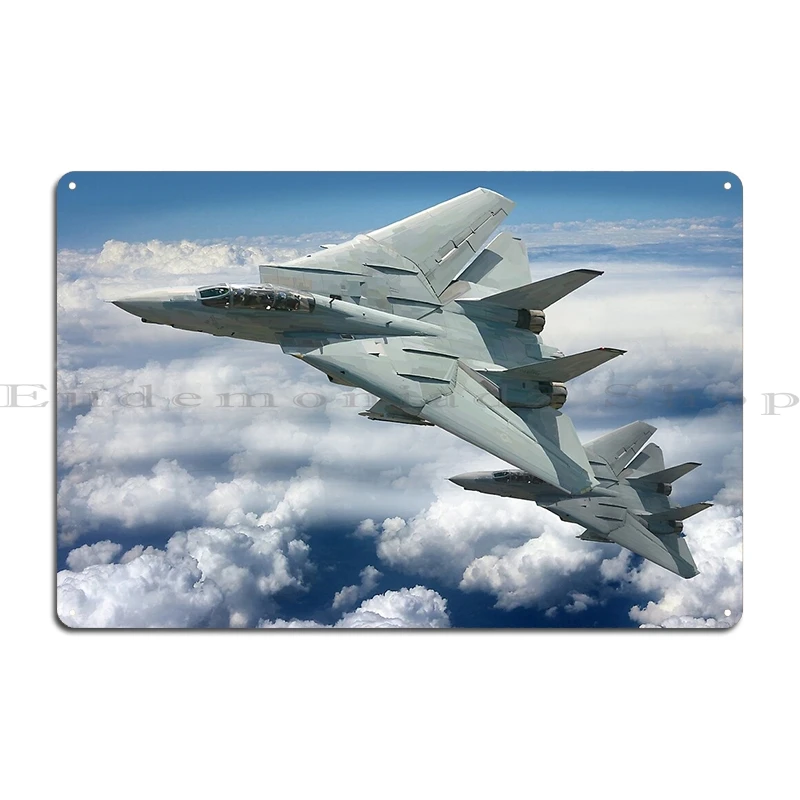 Two US Navy F14 Tomcat Training Metal Sign Printing Cinema Painting Designing Wall Mural Tin Sign Poster